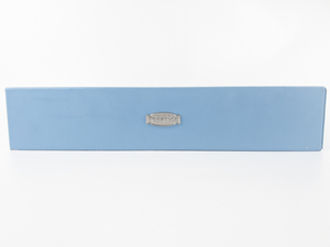 lot 108 image: Colleens Prestige Blue Matte Double Sided Drawer Organizational Necklace Jewelry Box