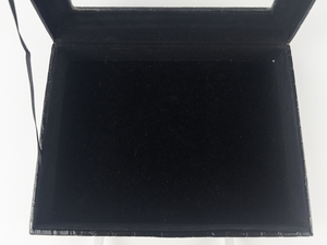 lot 110 image: Colleens Prestige Mini Anti-Tarnish Textured Matte Black Jewelry Box