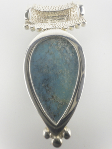 lot 130 image: Whitney Kelly Turquoise Sterling Silver Sliding Pendant .