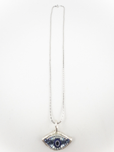 lot 136 image: Orit Schatzman Colorful Evil Eye Sterling Silver Pendant Necklace .