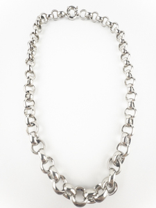 lot 138 image: Edforce Chunky Stainless Steel Chain Necklace.