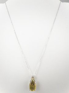 lot 155 image: STS Jewels Canary Fluorite & Russian Diopside Sterling Silver Pendant Necklace .