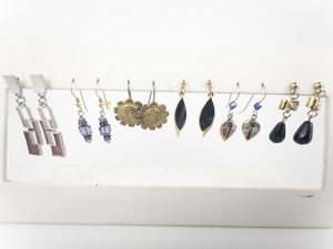 lot 163 image: Group of 7 Base Metal French Wire, Post Back, & Clip-On Earrings .