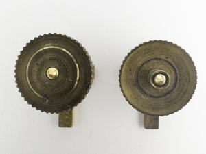 lot 182 image: Pair Of Vintage Chaplain Collar Cross Yellow Base Metal (Gold Plated Brass) Collar Pins .