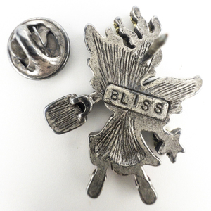 lot 206 image: BLISS Red Enamel Dress, Glitzy Angel, Base Metal Lapel Pin.