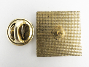 lot 208 image: Red And White Enamel Sailboat Yellow Base Metal Lapel Pin.
