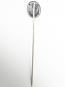 lot 209 image: Sea Of Cortez Mabe Pearl Vintage (Antique)Sterling Silver Stick Pin, Set With Sea Of Cortez Mabe Pearl .