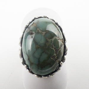 lot 229 image: Kabana Oval Cut Turquoise Sterling Silver Ring. Size 5.75 - 6.