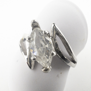 lot 235 image: Lindberg Marquise Cut CZ Sterling Silver Ring. Size 9 - 9.25.