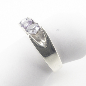lot 246 image: Taxco, Mexico 3 Stone (CZ) Channel Set Sterling Silver Ring. Size 4.75 - 5.