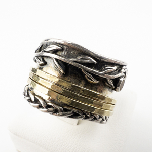 lot 255 image: PAZ Israel Citrine Vine, Spinner Sterling Silver Ring. Size 6.75 - 7.