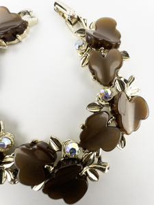 lot 281 image: Brown Leaf Yellow Base Metal Bracelet.