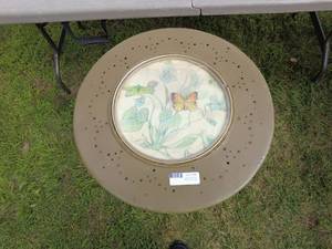 lot 58 image: Vintage Round Table with Butterfly Design