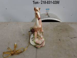 lot 74 image: Porcelain Horse Lamp