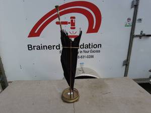 lot 102 image: Vintage Brass Standing Ashtray with Umbrella