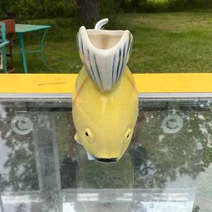 lot 361 image: Vintage Ceramic Fish Pitcher Vase