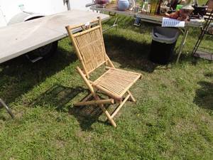 lot 125 image: Vintage Bamboo Folding Chair