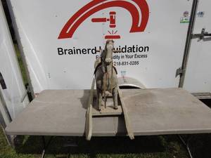 lot 128 image: Vintage Wooden Rocking Horse