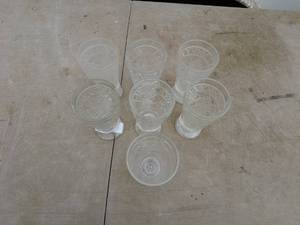 lot 151 image: Set of 6 Vintage Pressed Glass Goblets