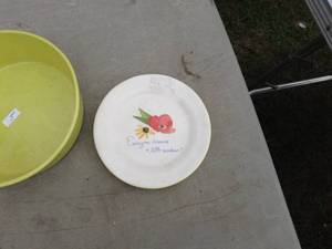 lot 174 image: Lot of Assorted Plant Pots and Decorative Plate