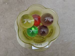 lot 191 image: Vintage Glass Containers with Assorted Decorative Marbles