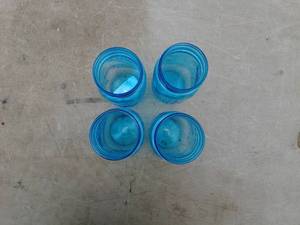 lot 218 image: Set of 4 Blue Mason Jars