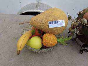 lot 236 image: Decorative Fruit and Autumn Arrangement