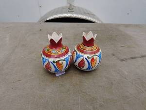 lot 205 image: Hand-Painted Ceramic Decorative Vases (Pair)