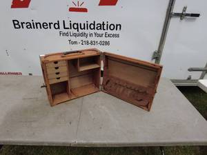 lot 310 image: Vintage Wooden Tool Chest with Drawers and Compartments