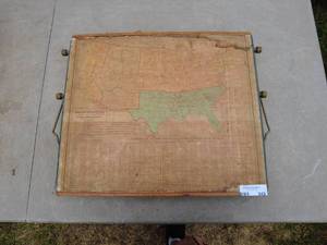 lot 343 image: Vintage United States Land Survey Map with Wood Frame