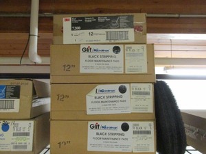 lot 20 image: 12 Black Stripping Floor Maintenance Pads