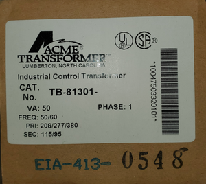 lot 52 image: ACME Industrial Control Transformer Quantity 3