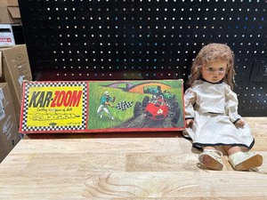 lot 61 image: Antique Doll and Vintage KAR ZOOM Game