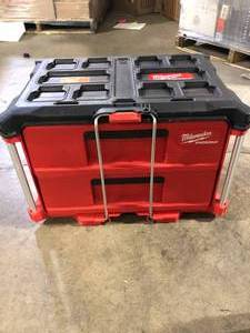 Milwaukee PACKOUT 22 in. 2-Drawer Tool Box with Metal Reinforced Corners Customer Returns See Pictures