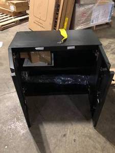 Husky Heavy Duty Welded 20-Gauge Steel Wall Mounted Garage Cabinet in Black (28 in. W x 22 in. H x 14 in. D) Customer Returns See Pictures