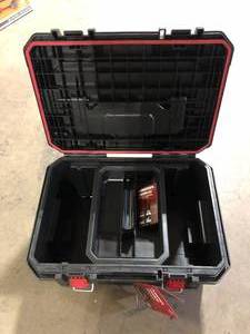 Husky Build-Out 22 in. Modular Large Tool Box, Tool Case, Rolling Tool Box, Large Tool Crate   Customer Returns See Pictures