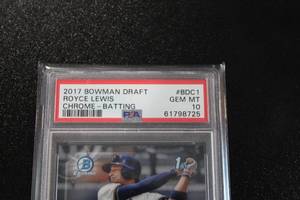 lot 7 image: 2017 Bowman Chrome 1st Royce Lewis #BDC1 PSA 10 Rookie Card