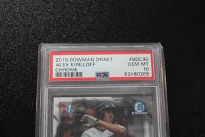 lot 12 image: 2016 Bowman Chrome Alex Kirilloff #BDC90 PSA 10 Rookie Card