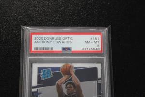 lot 14 image: 2020-21 Donruss Optic Anthony Edwards #151 PSA 8 Rookie Card