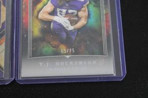 lot 28 image: 2023 Origins & Gold Standard Serial Numbered TJ Hockenson Card Lot  2 Cards