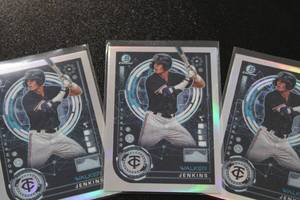 lot 38 image: 2024 Bowman Chrome Walker Jenkins Insert Lot  4 Insert Cards