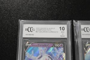 lot 49 image: Pokemon Cursola V & Hatterene V BCCG 10 Lot  2 Cards
