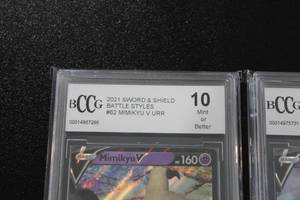 lot 50 image: Pokemon Mimikyu V & Hatterene V BCCG 10 Lot  2 Cards