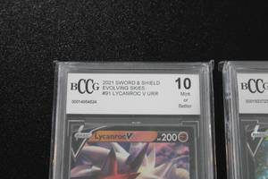 lot 52 image: Pokemon Clebi V & Lycanroc V BCCG 10 Lot  2 Cards