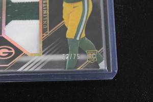 lot 70 image: 2023 Limited Unlimited Potential Patch Relic Jayden Reed #LP-JR 5275  Only 75 Exist