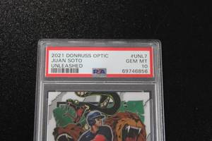 lot 74 image: 2021 Optic Unleashed Juan Soto #UNL7 PSA 10