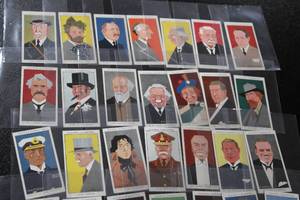 lot 78 image: 1926 Players Cigarettes Straight Line Caricatures Tobacco Card Lot  34 Cards