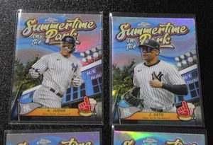 lot 91 image: 2024 Topps Chrome Summertime in the Park Insert Lot  4 Cards w Jackson Holliday Rookie