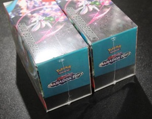 lot 96 image: Pokemon Scarlet & Violet Paradox Rift Factory Sealed Stadium Box Lot  2 Boxes  22 Packs & 4 Promo Cards