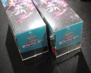 lot 97 image: Pokemon Scarlet & Violet Paradox Rift Factory Sealed Stadium Box Lot  2 Boxes  22 Packs & 4 Promo Cards